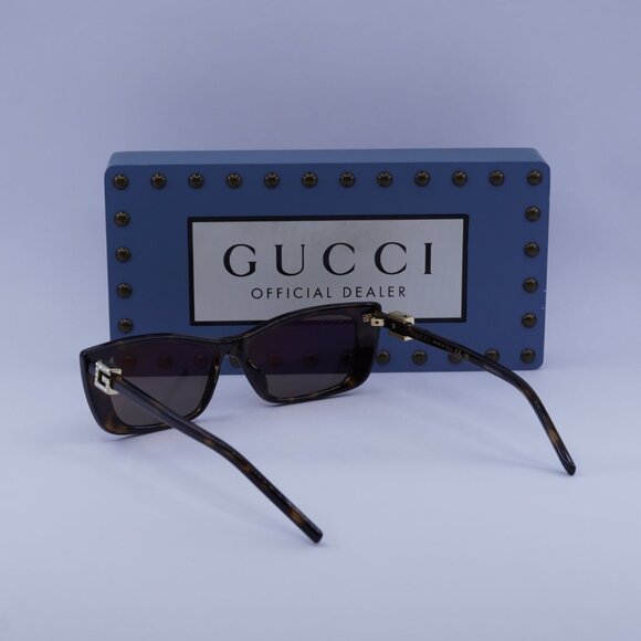 Gucci GG1681S 003 Cat Eye Sunglasses - Havana/Grey with Silver Mirror - Picture 8 of 14